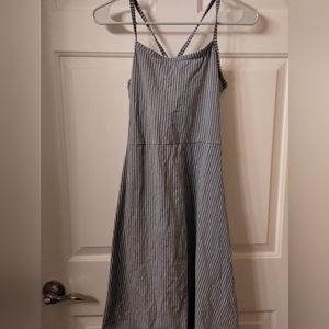 pact dress. Medium. Lake blue/white stripe.